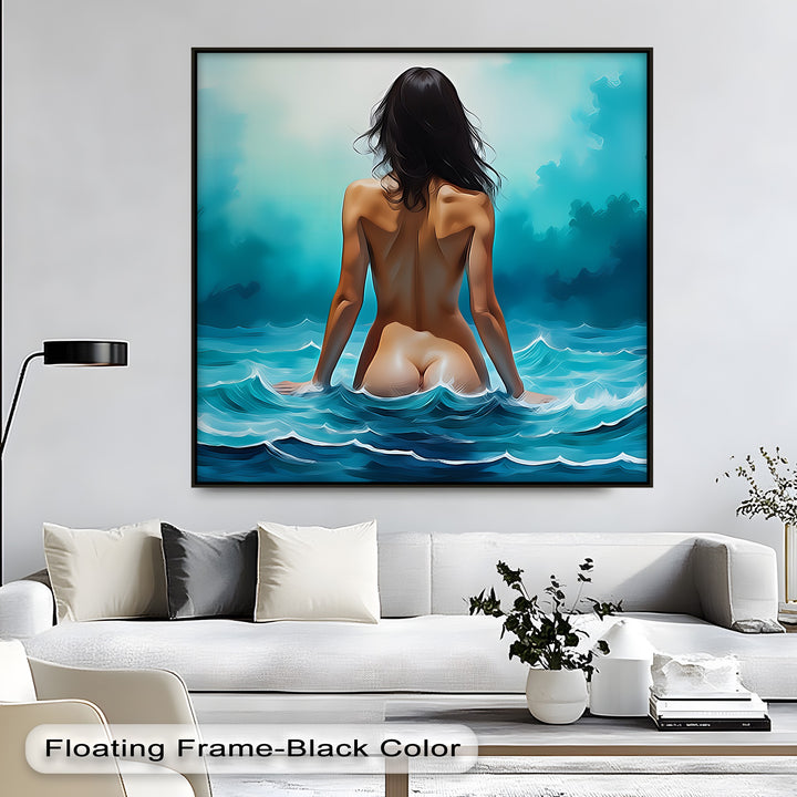 Midnight Ocean Nude Back View – Nude Canvas Wall Art | Sexy Art