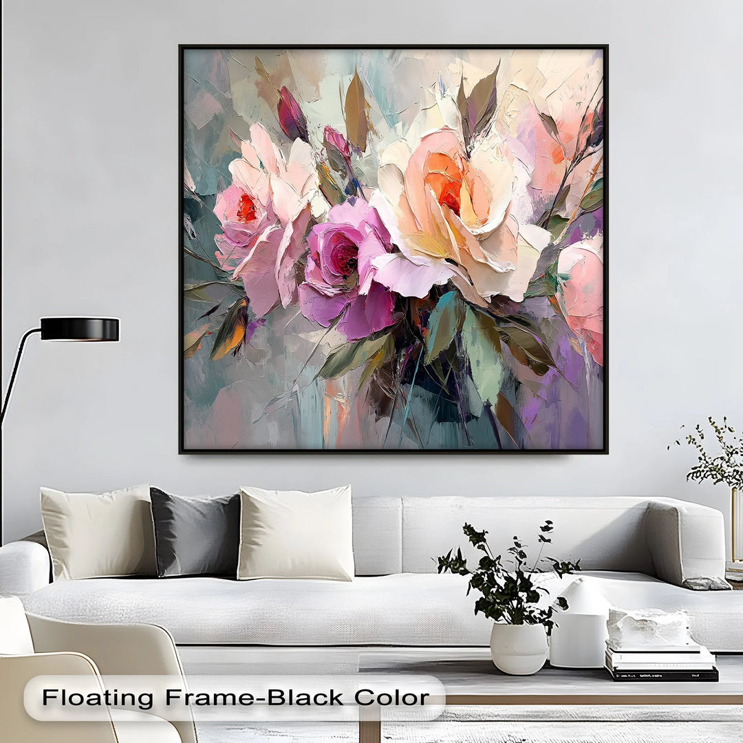 Romantic Rose Garden – Pink Floral Canvas Print - MyPhotoStation