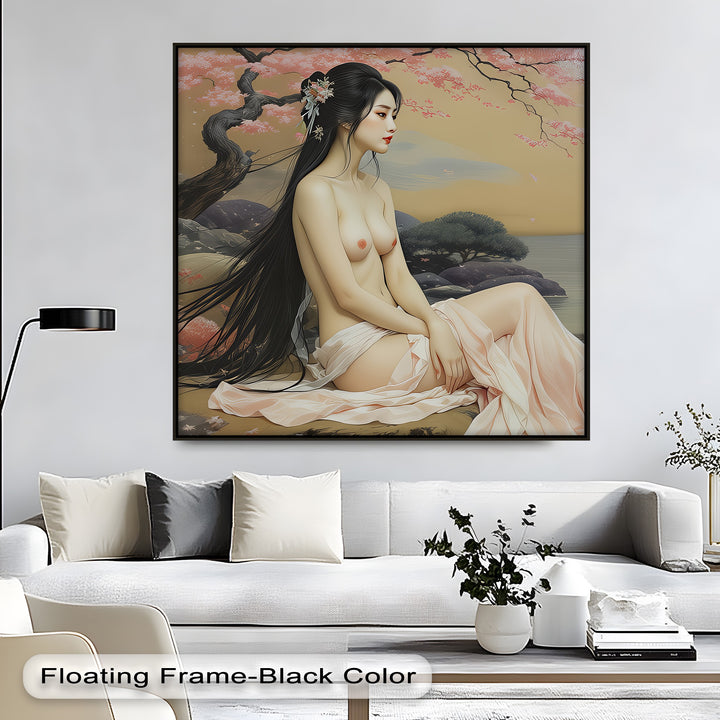 Cherry Blossom Reverie – Erotic Asian Canvas Wall Art | Sexy Wall Art