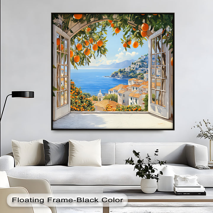 Amalfi Citrus Escape – Mediterranean Orange Grove Canvas Print