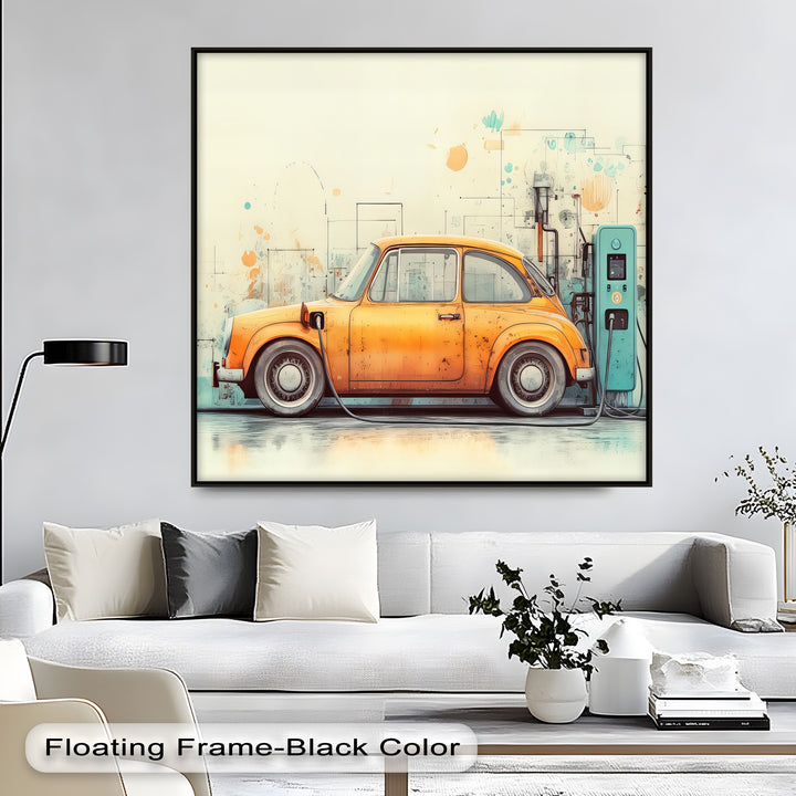 Electric Nostalgia – Car Canvas Print