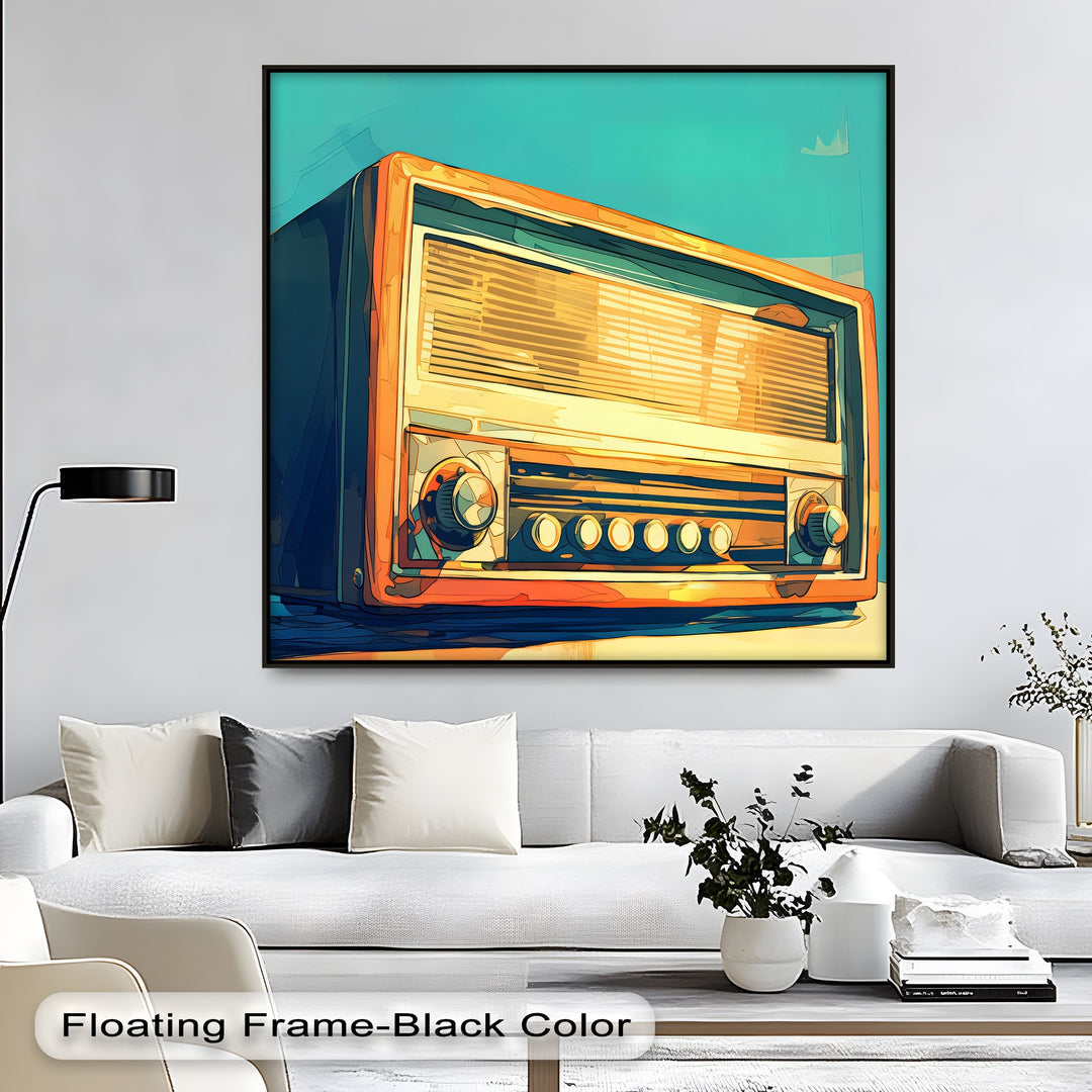Golden Frequencies – Vintage Orange Radio Canvas Print