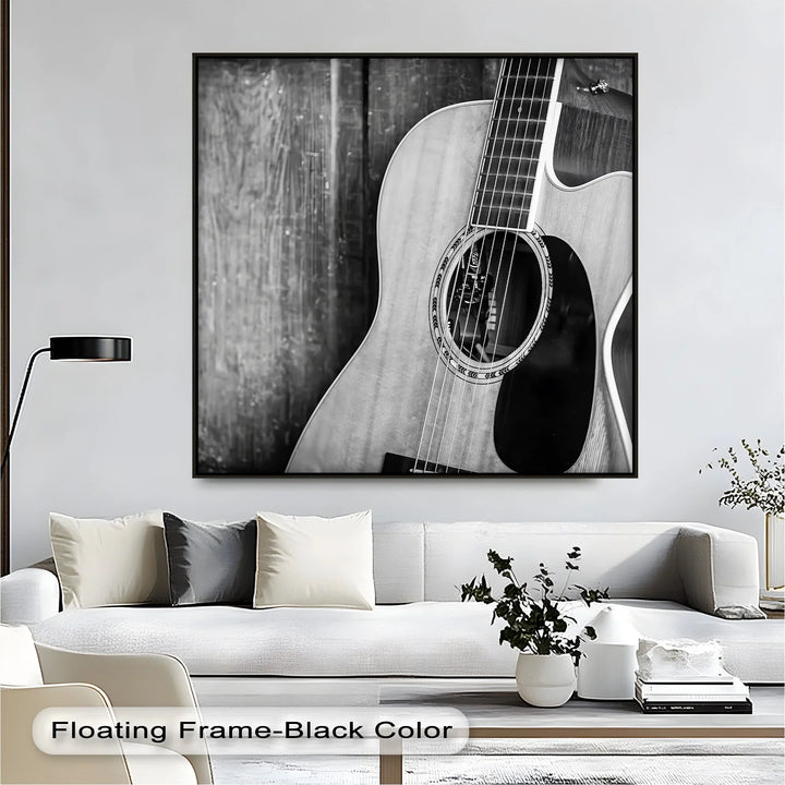 Acoustic Soul – Monochrome Guitar Music Canvas Print - MyPhotoStation