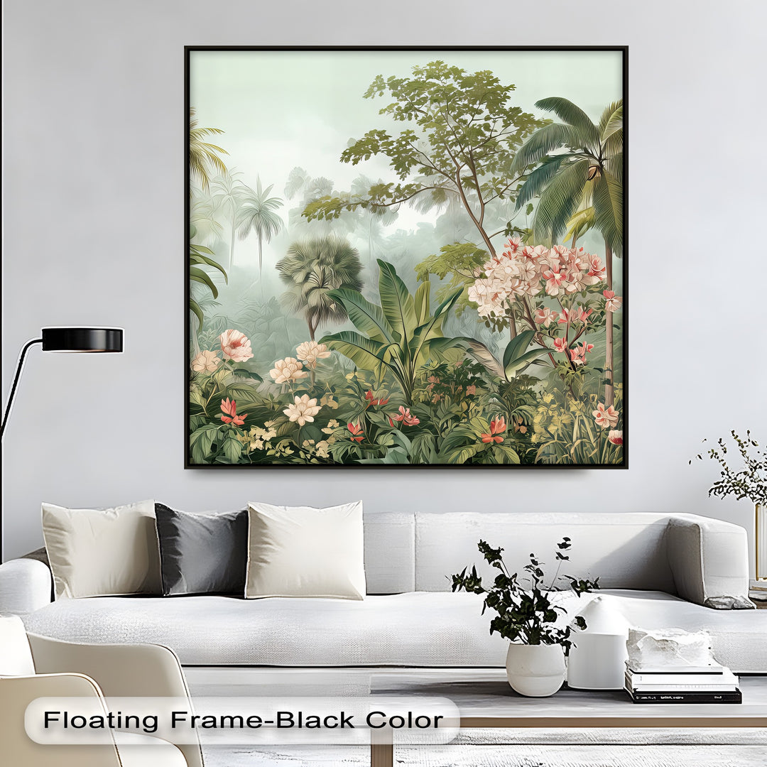 Jungle Botanical Mural - Canvas Wall Art | Framed Art