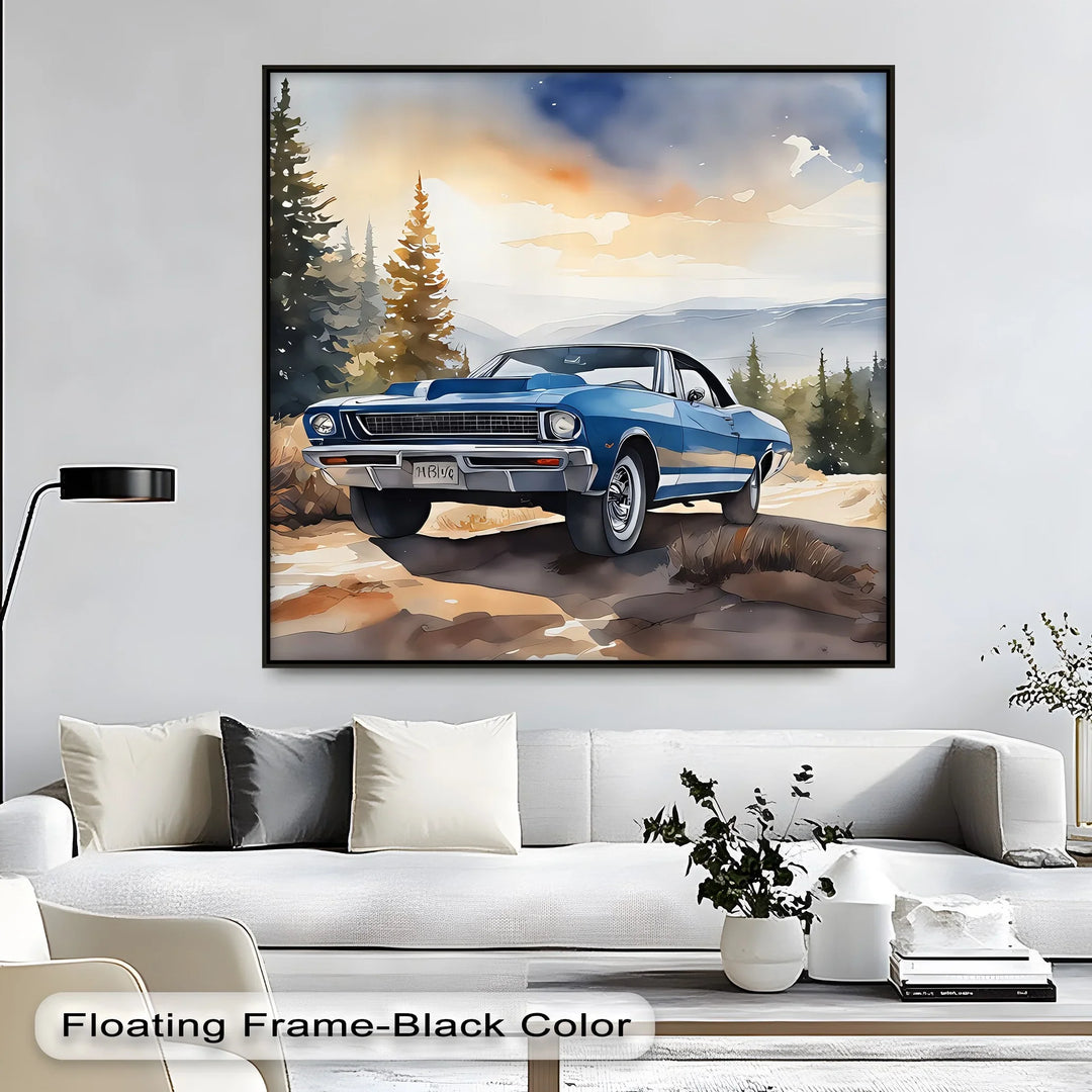 Blue Classic Muscle Car – Car Canvas Print - MyPhotoStation
