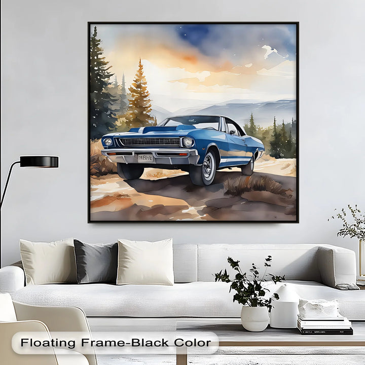 Blue Classic Muscle Car – Car Canvas Print - MyPhotoStation