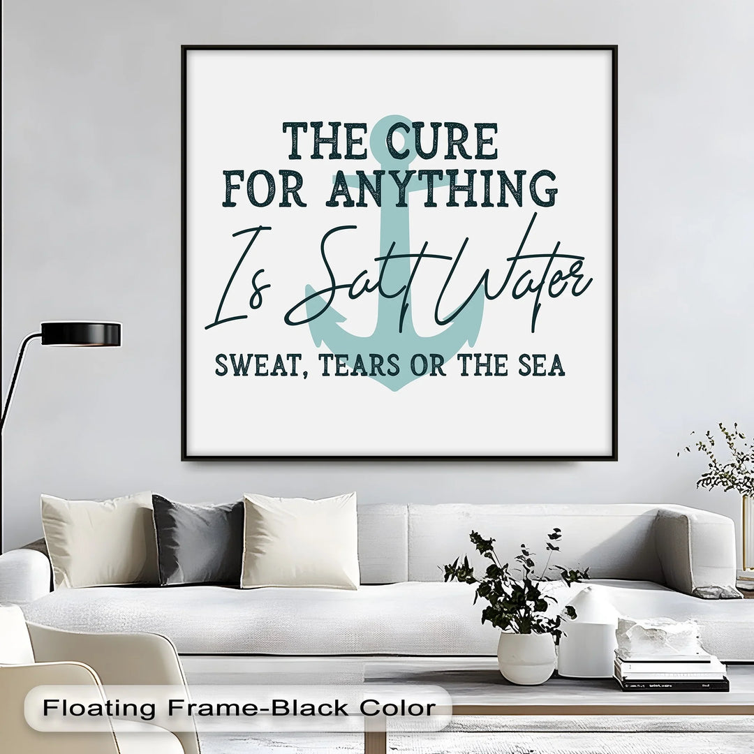Saltwater Heals – Nautical Quote Canvas Print - MyPhotoStation