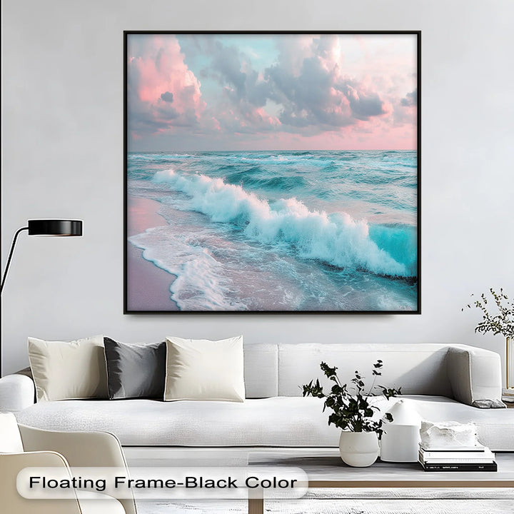 Cotton Candy Sky Over Ocean Waves – Tranquil Seaside Canvas Print - MyPhotoStation