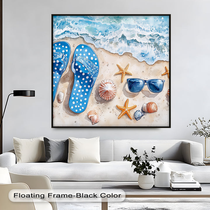 Let your decor tell a sunny story—this coastal flip flop wall art adds a splash of personality to any room with seaside flair.

