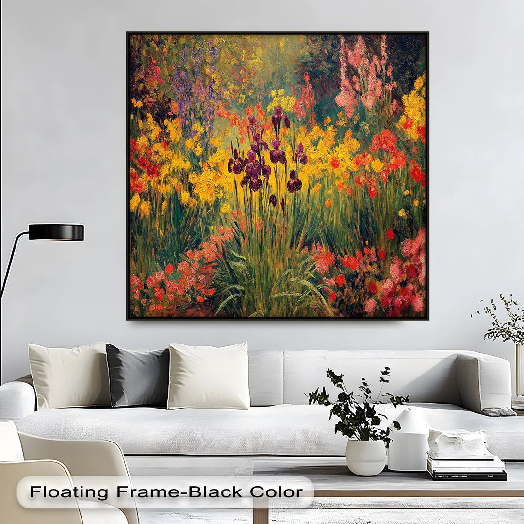 Vibrant Iris Garden – Colorful Impressionist Flowers Canvas Print - MyPhotoStation