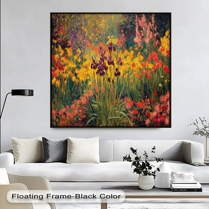 Vibrant Iris Garden – Colorful Impressionist Flowers Canvas Print - MyPhotoStation