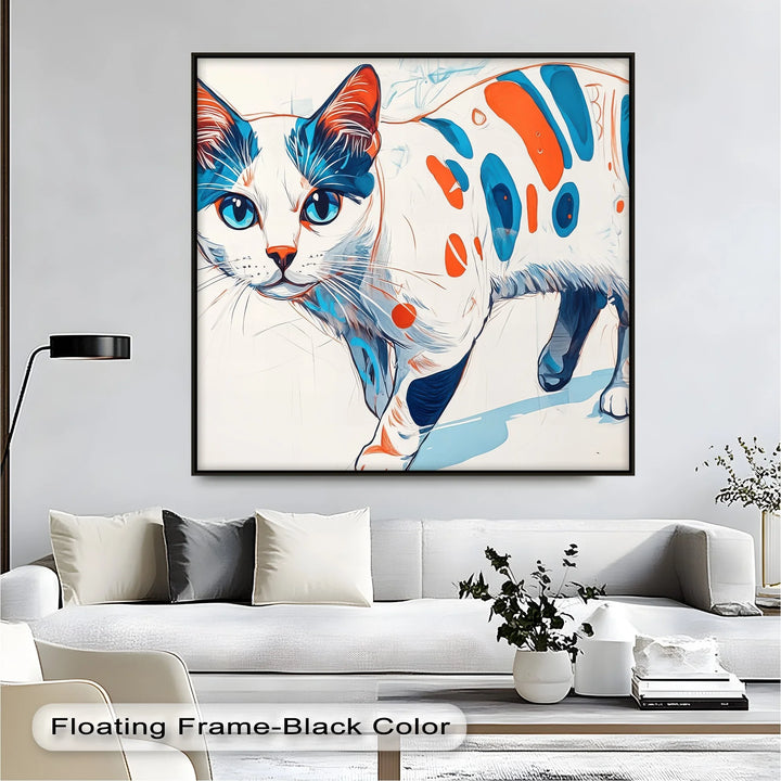Cosmic Cat – Abstract Pop Art Style Feline Cat Canvas Print - MyPhotoStation