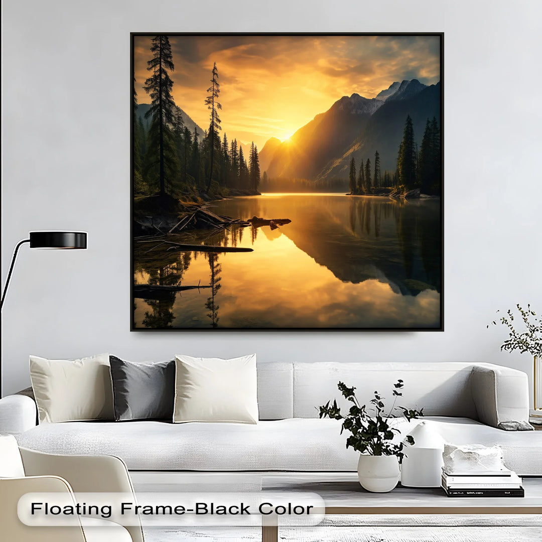 Golden Mountain - Landscape Canvas Print