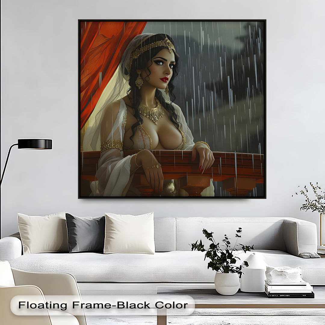 Velvet Rain – Balcony Erotic Canvas Wall Art | Framed Canvas