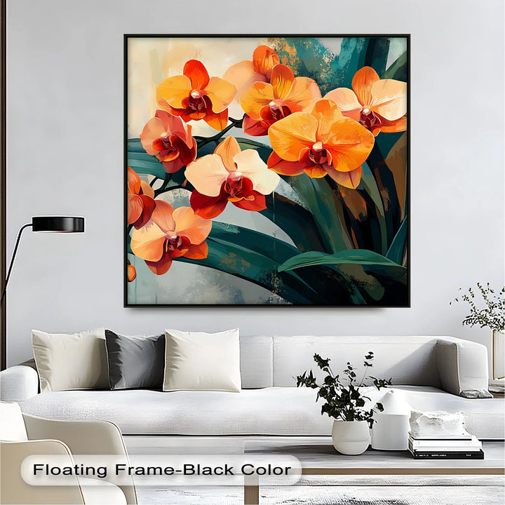 Radiant Orchids – Bold Orange and Red Floral Canvas Wall Art - MyPhotoStation