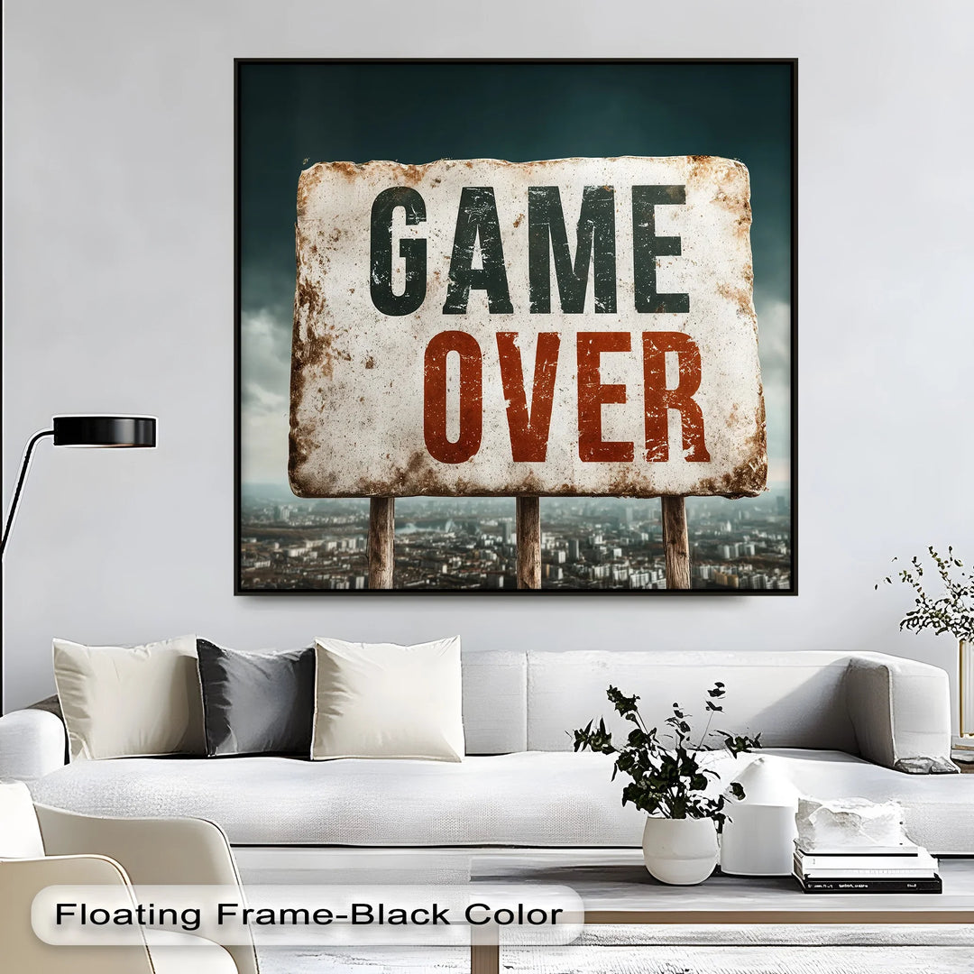 Game Over – Grunge Urban Canvas Print