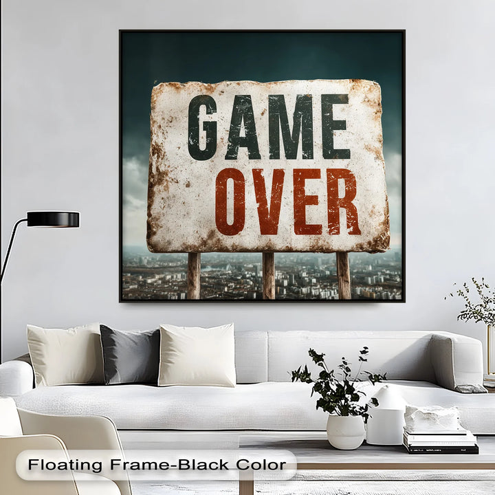 Game Over – Grunge Urban Canvas Print