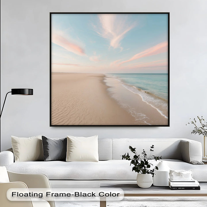 Serene Pastel Shoreline - Landscape Canvas Print