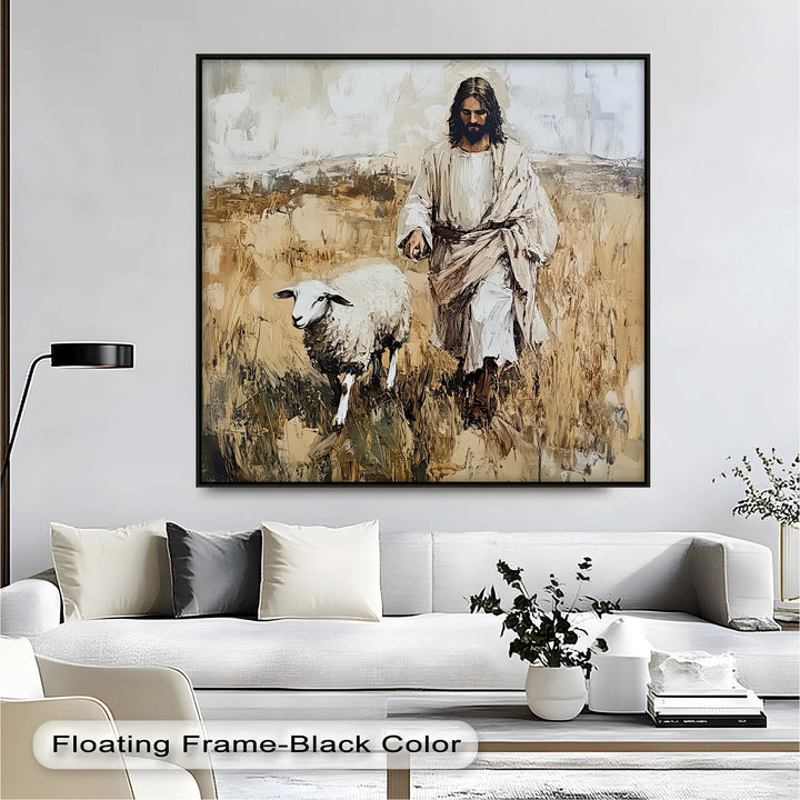 The Shepherd’s Walk – Jesus with a Lamb in a Wheat Field Canvas Print - MyPhotoStation