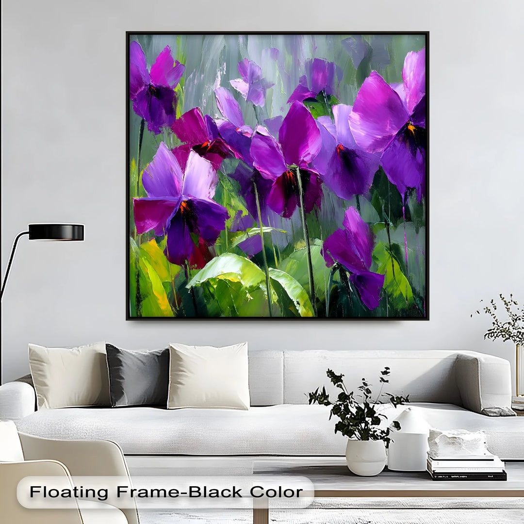 Radiant Wild Violets – Purple Pansy Flower Canvas Print - MyPhotoStation