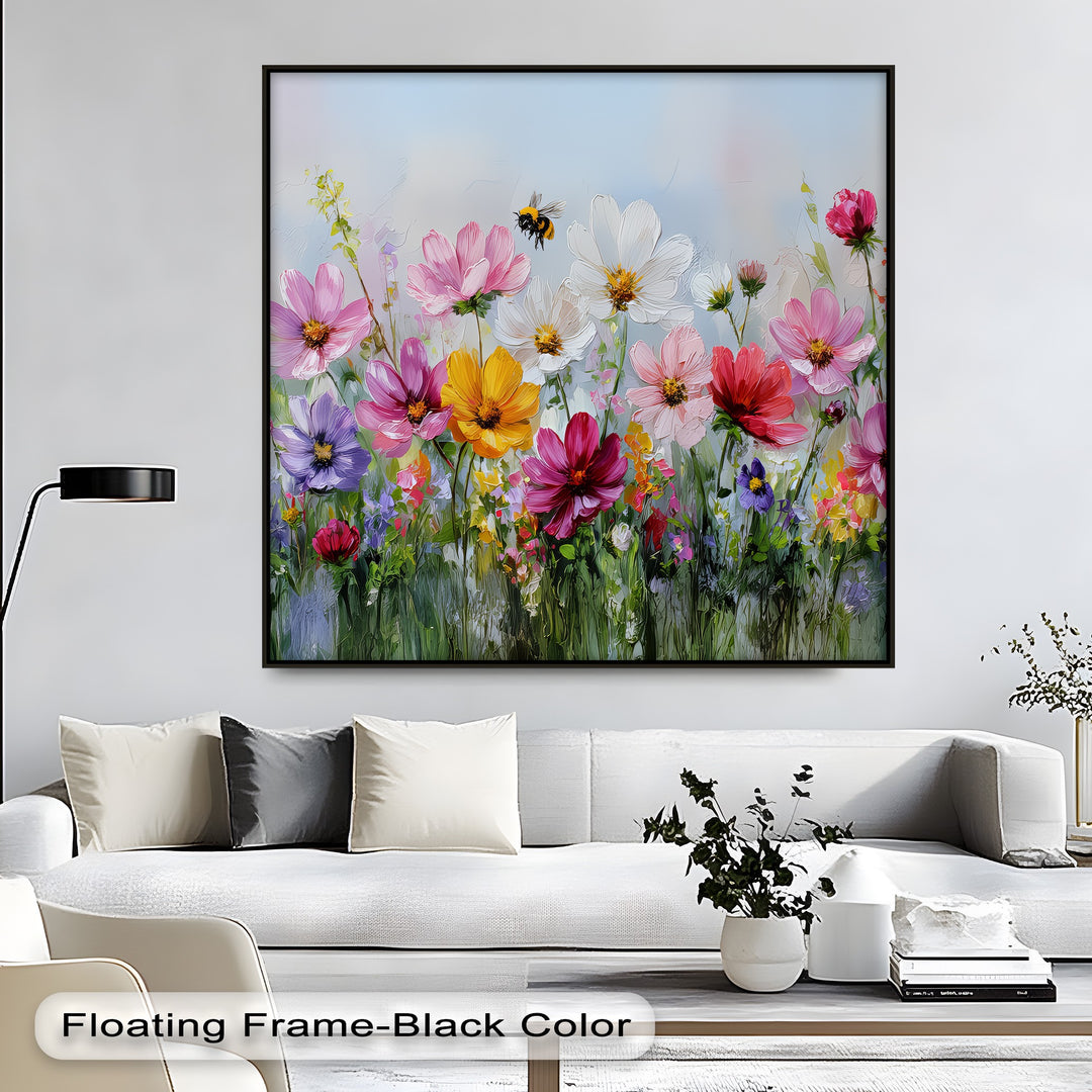 Dancing Blooms – Colorful Wildflower Garden Canvas Print