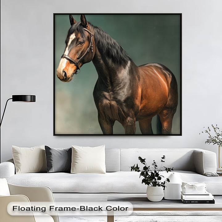 Majestic Brown Stallion – Realistic Horse Canvas Print