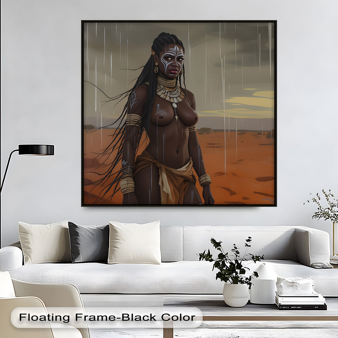 Rain Queen – Tribal Warrior Erotic Canvas Wall Art | Canvas Artwork