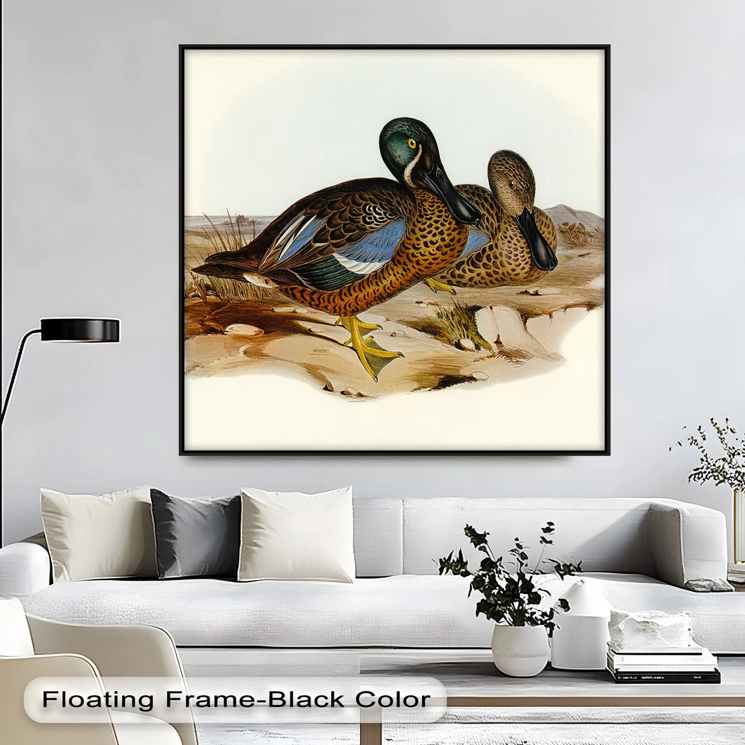 Marshland Companions – Vintage Duck Pair Animal Canvas Print - MyPhotoStation