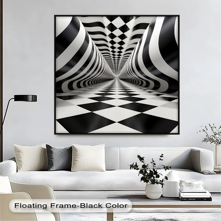 Tunnel of Illusions – Black & White Canvas Print - MyPhotoStation