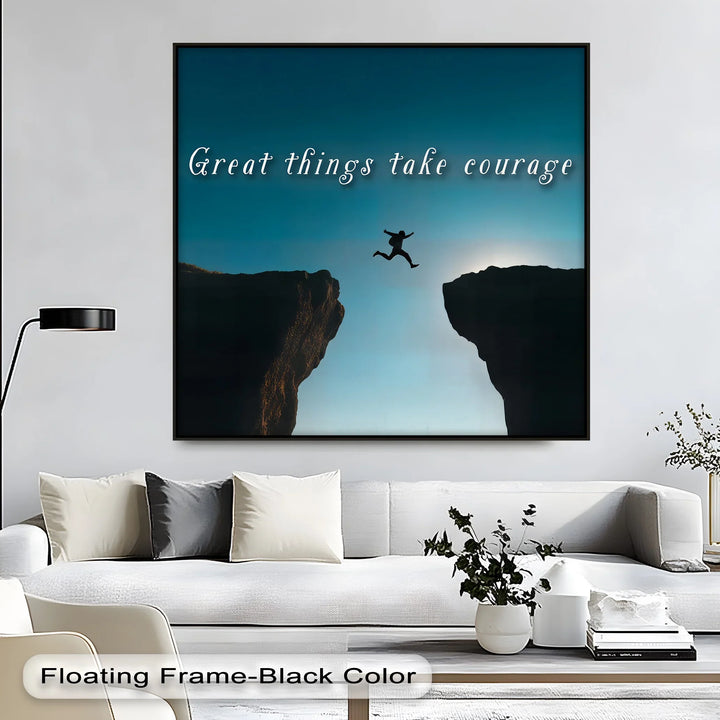 Leap of Faith – Courageous Action Inspirational Canvas Print