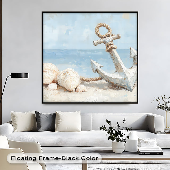 Enhance your decor with this anchor wall art, a high-resolution beach canvas that adds marine charm and natural tones to any coastal or modern space.

