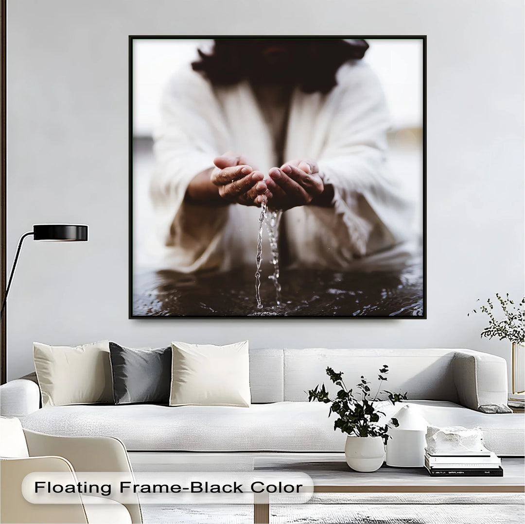 Divine flow – religious inspiration framed canvas.

