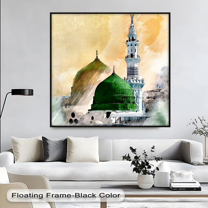 Masjid Al-Nabawi – Green Dome Islamic Wall Art