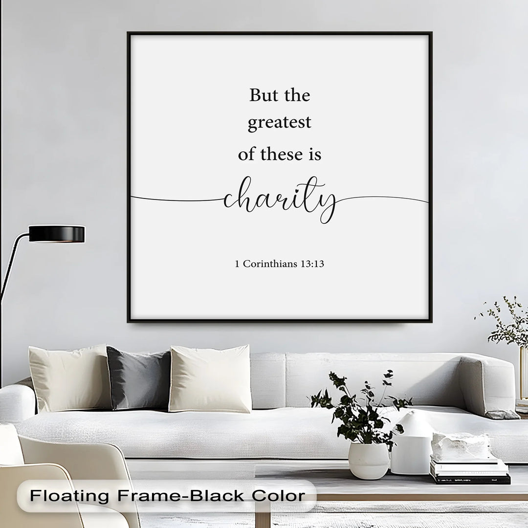 Black and white typography canvas for faith-based homes

