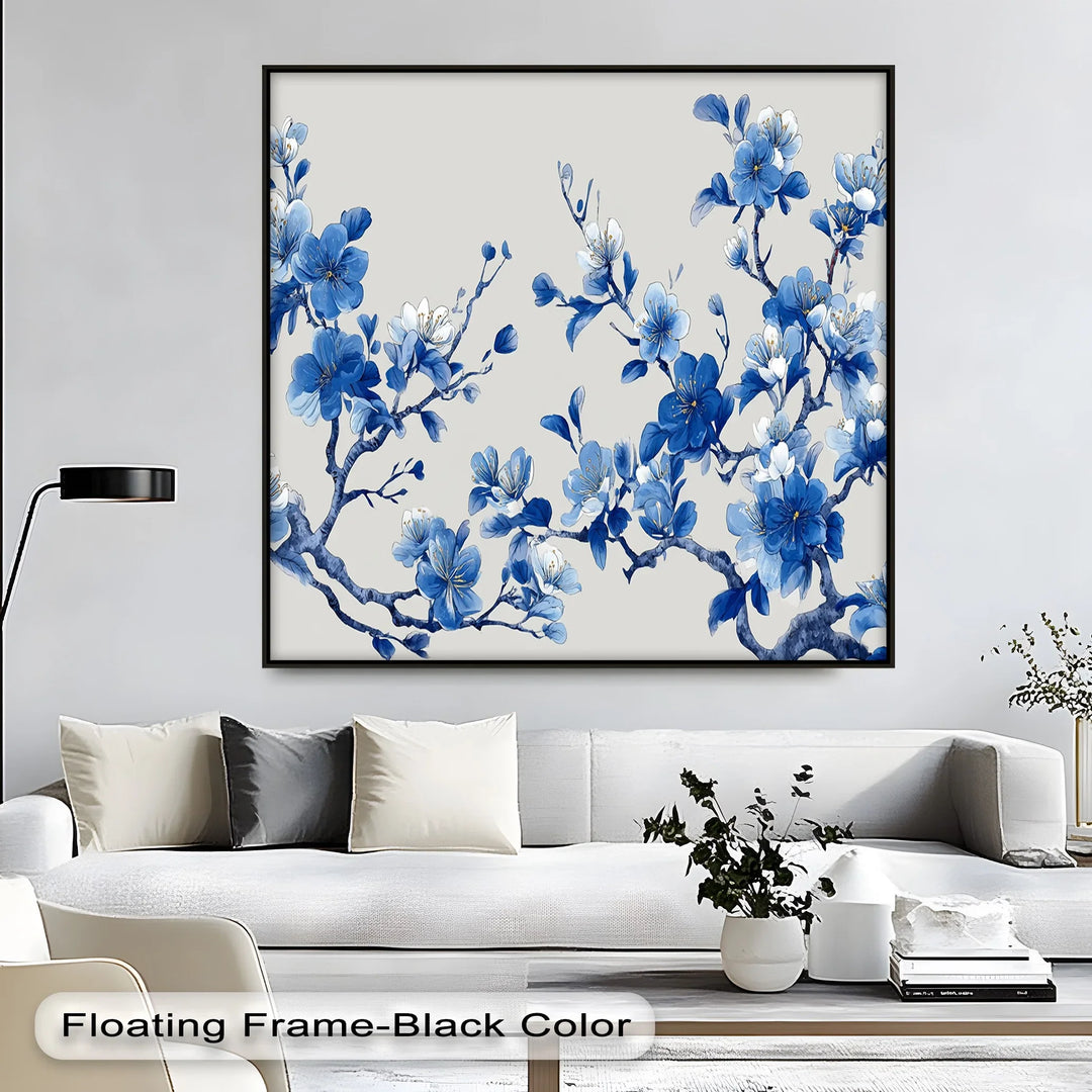 Blue Blossom Harmony – Cherry Flower Branch Canvas Print - MyPhotoStation