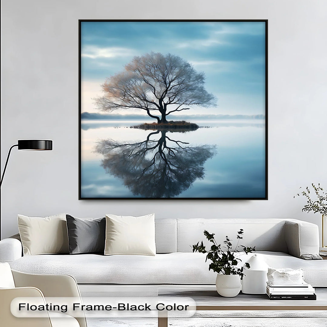 Minimalist Tree and Water - Landscape Canvas Print