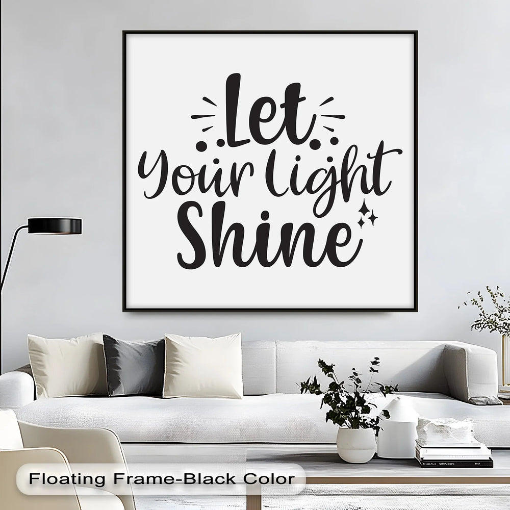 Motivational black and white typography for bright spaces

