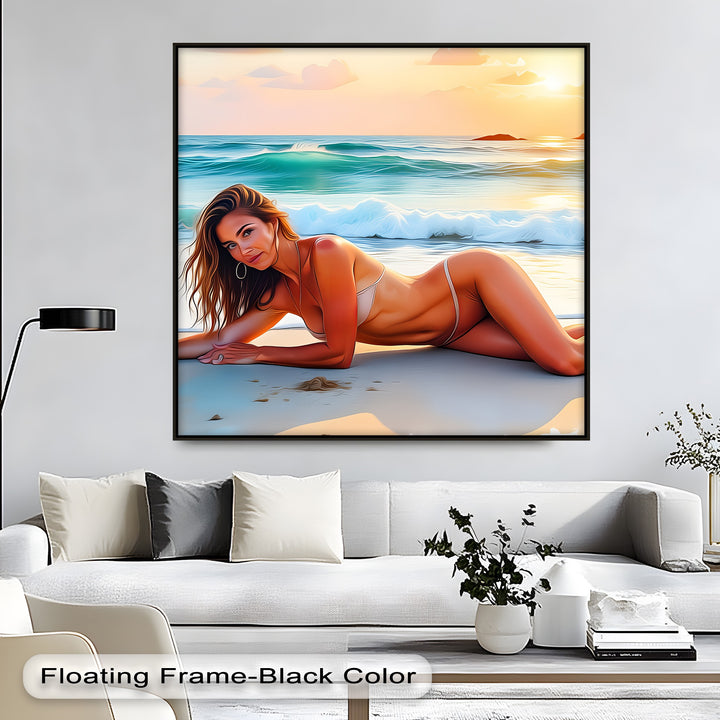 Sensual Bikini Beach Scene - Erotic Canvas Wall Art | Sexy Art
