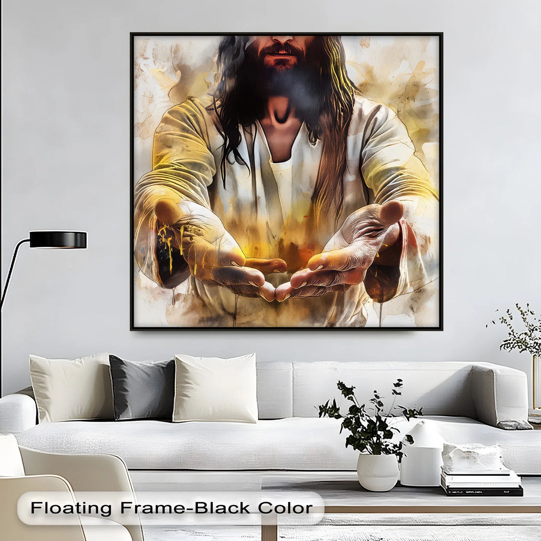 Divine Invitation – Open Hands of Jesus Canvas Print