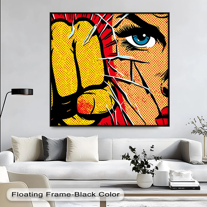 Shattered Stare – Pop Art Punch Comic Canvas Print