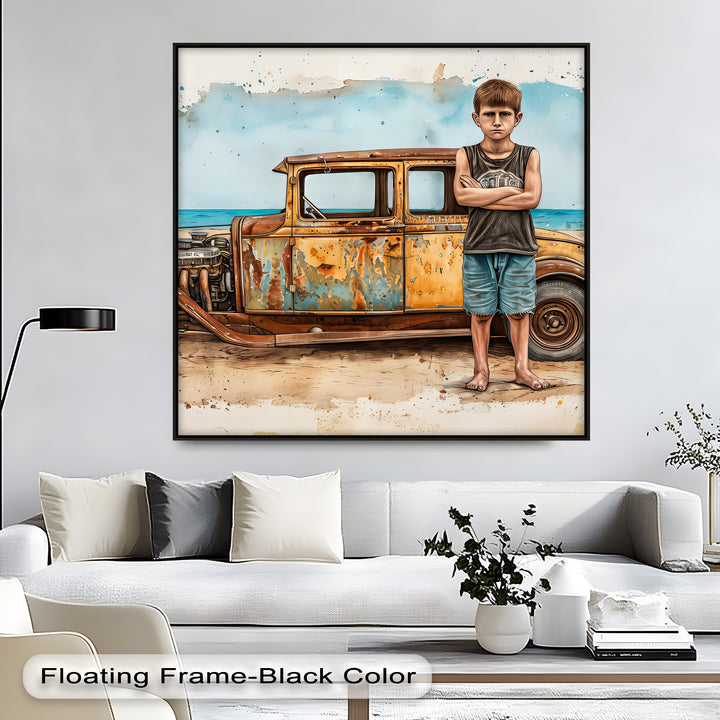 Rust & Resolve – Vintage Car Canvas Print