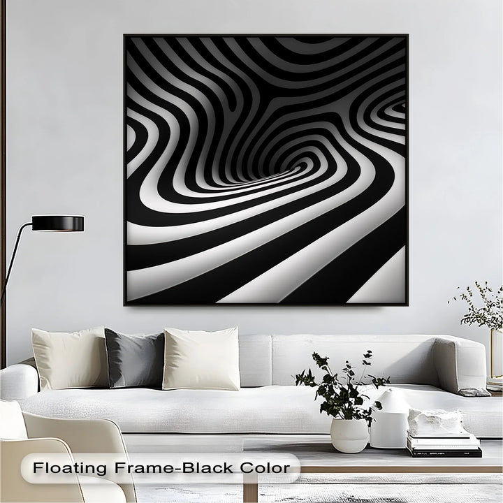 Twisted Illusion – Abstract Black & White Canvas Print - MyPhotoStation