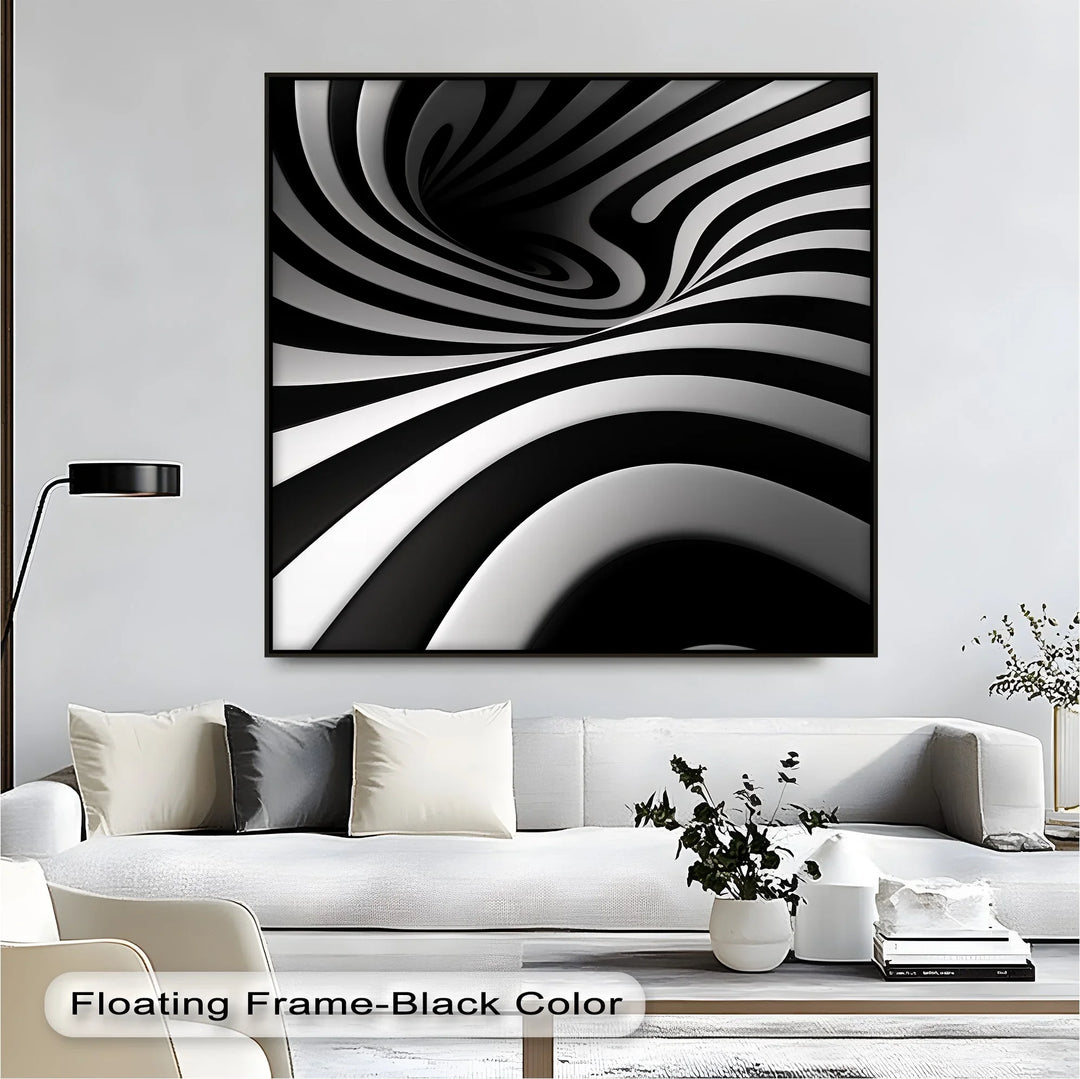 Monochrome Swirl – Dynamic Black & White Canvas Print - MyPhotoStation