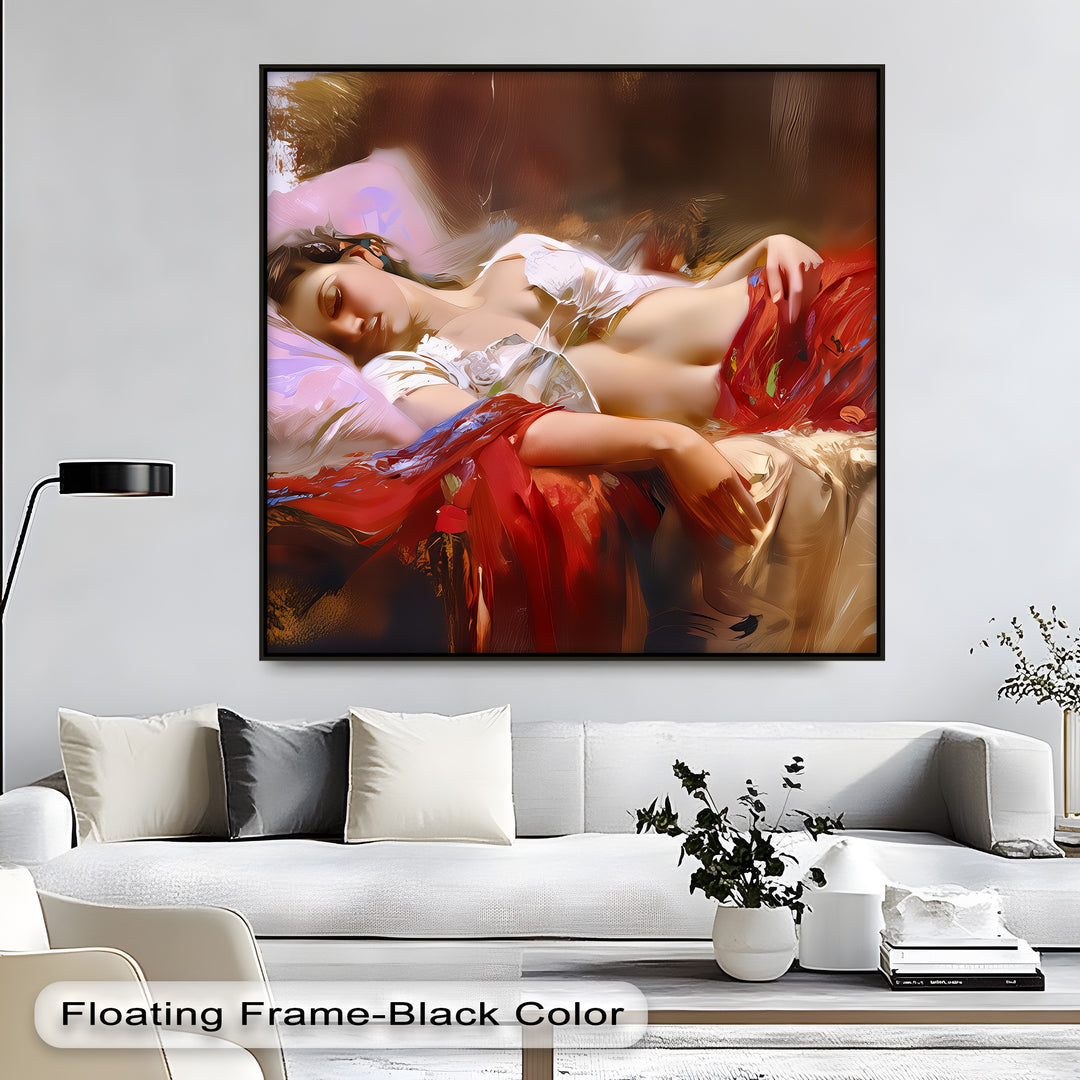 Velvet Repose – Erotic Abstract Canvas Print | Romantic Bedroom Wall Art