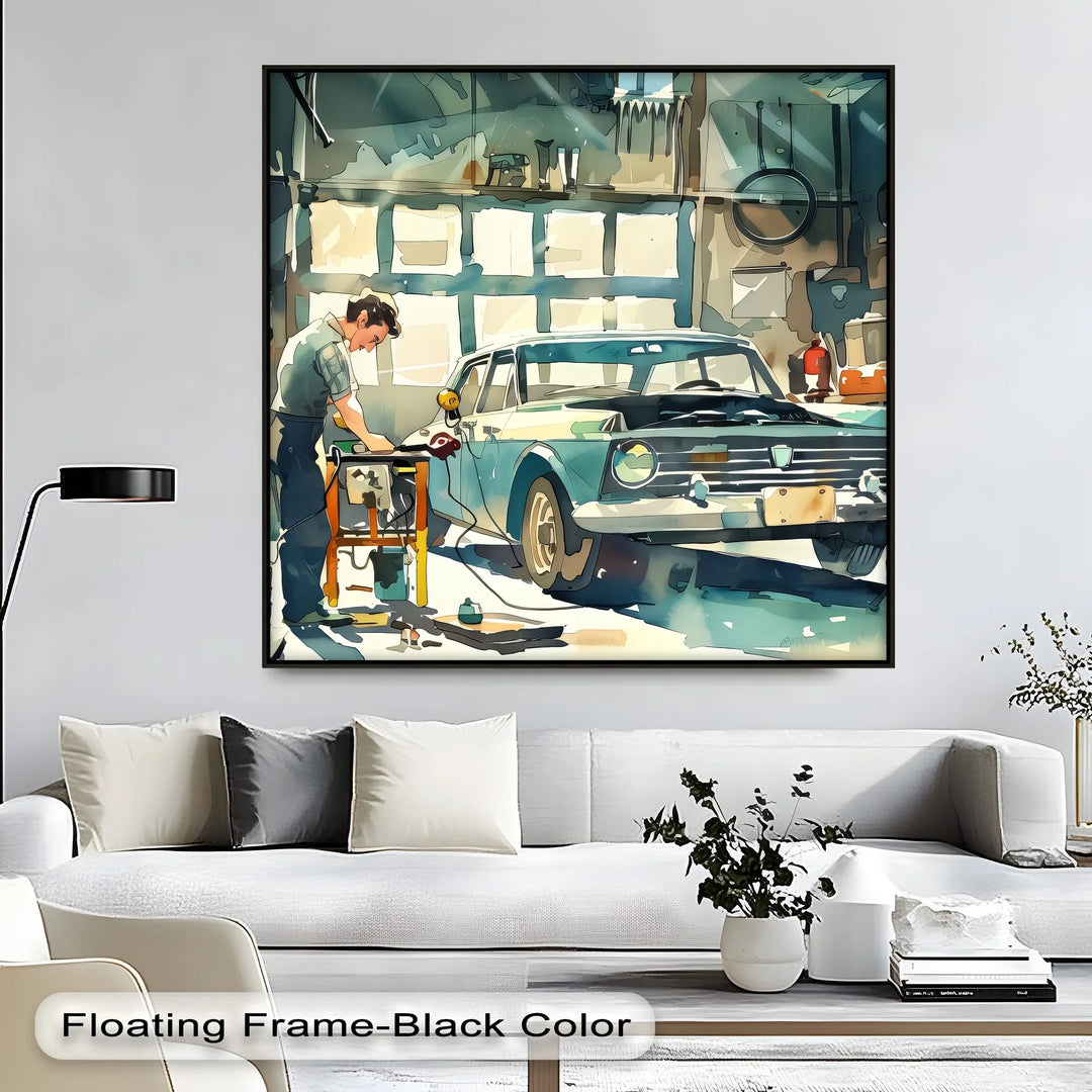 Mechanic’s Moment – Car Canvas Print - MyPhotoStation