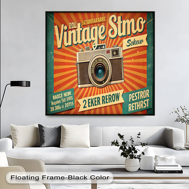 Flashback Pop – Retro Camera Poster Style Canvas Print