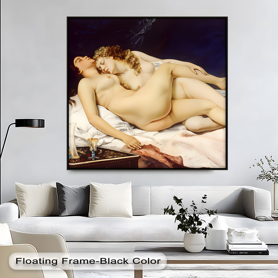 Forbidden Slumber – Erotic Lovers Canvas Wall Art | Nude Art