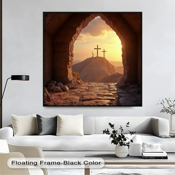 Resurrection Light – Three Crosses at Sunrise Canvas Print - MyPhotoStation
