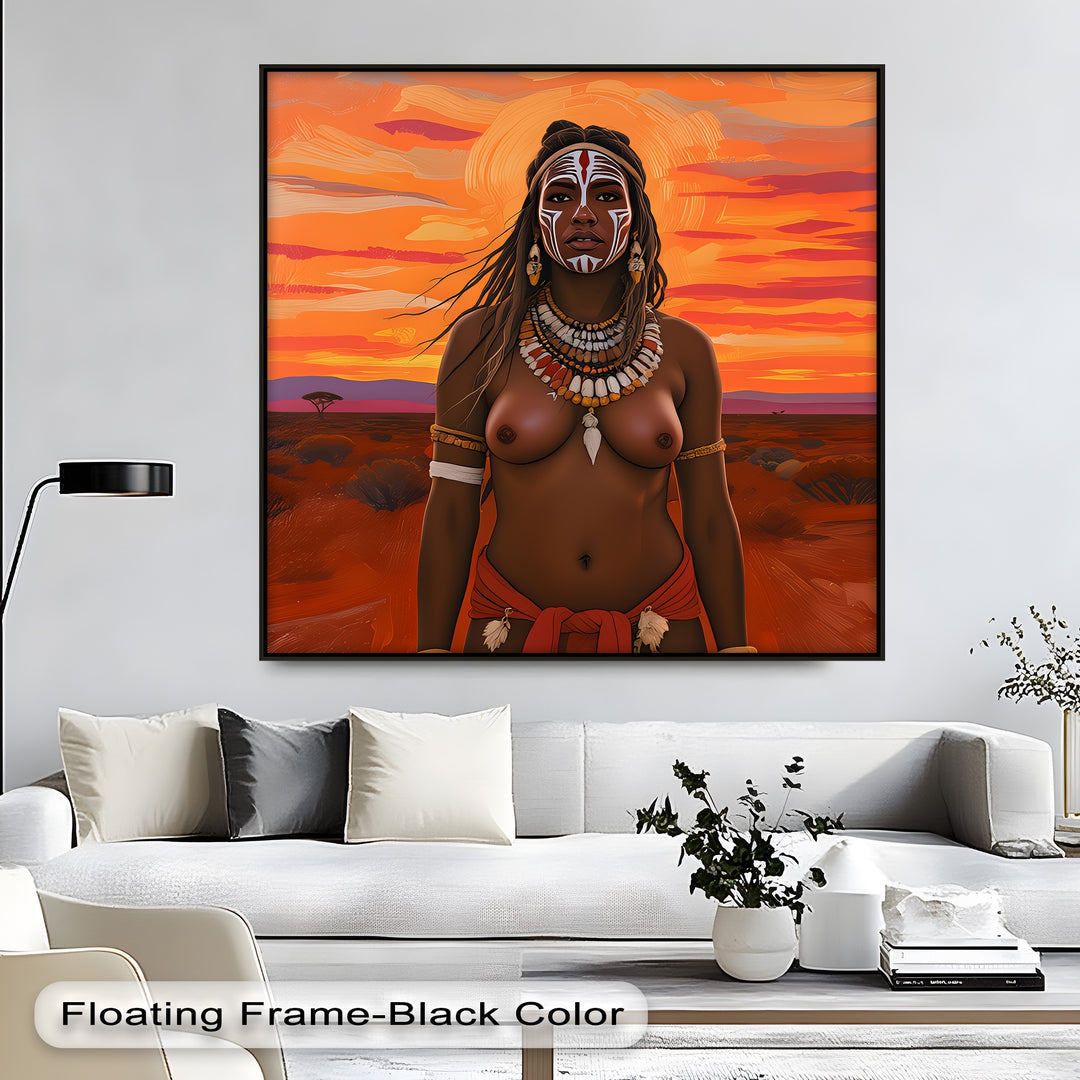 Warrior of the Dusk – Tribal Erotic Canvas Wall Art | Naked Canvas