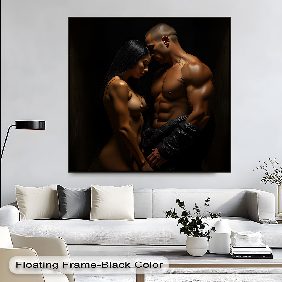 Shadowed Embrace – Nude Canvas Wall Art | Canvas Artwork